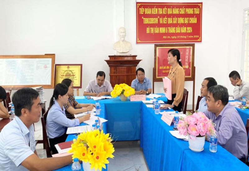 Sáng ngày 10/7/2024, Ban chỉ đạo gia đình phong trào “TDĐKXDĐSVH” huyện Chợ Mới đến Thị trấn Hội An kiểm tra kết quả nâng chất phong trào “Toàn dân đoàn kết xây dựng đời sống văn hóa” và kết quả xây dựng đạt chuẩn “Đô thị văn minh” 6 tháng đầu năm 2024.